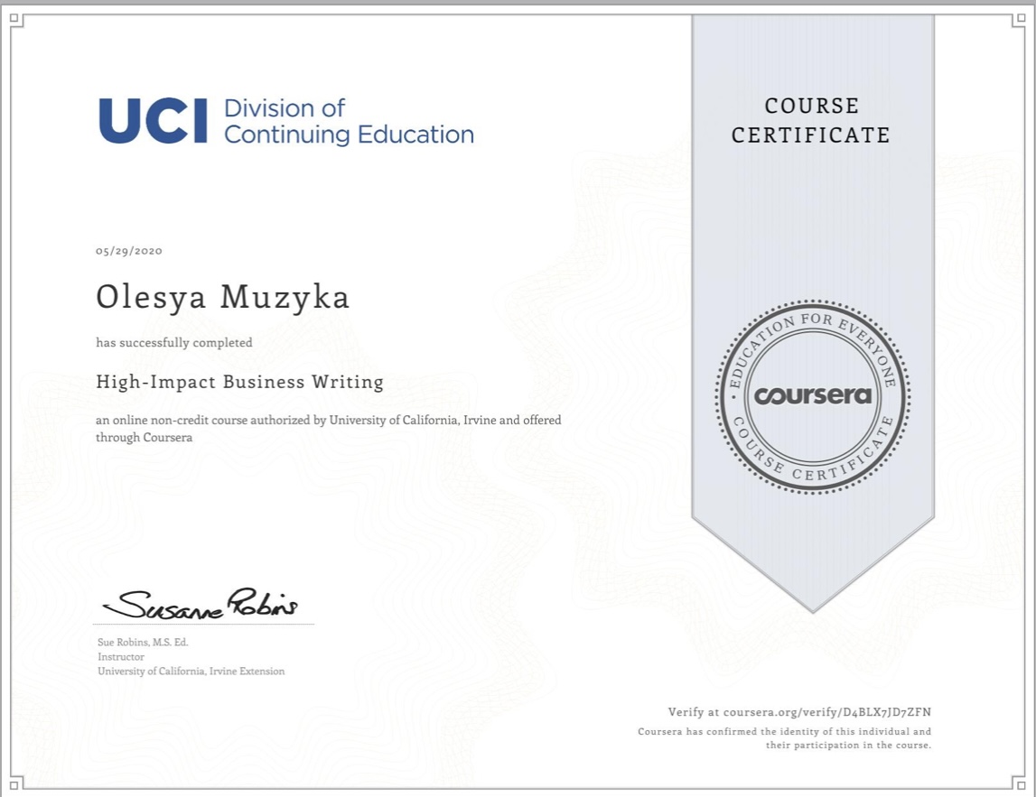 Coursera certificate image